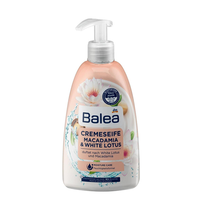 مایع دستشویی رایحه نیلوفر آبی و ماکادمیا BALEA CREMESIEFE MACADAMIA & WHITE LOTUS 500ML