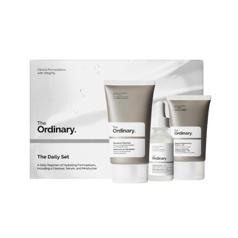 ست روزانه حاوی عدد پاک کننده آرایش + 1عدد هیالورونیک اسید+ 1عدد مرطوب کننده the ordinary daily set