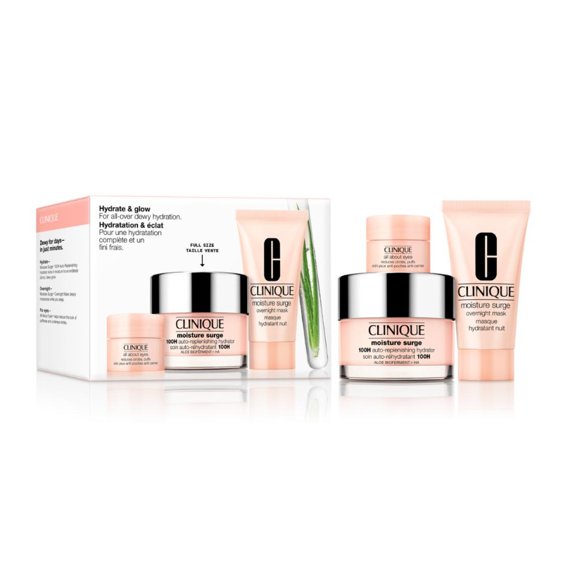 پک آبرسان100 ساعته صورت+ماسک+ضد چروک دور چشم clinique hydrate & glow
