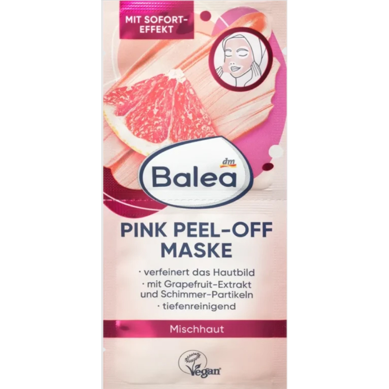 ماسک لایه بردار صورت با عصاره گریپ فروت balea pink peel-off maske