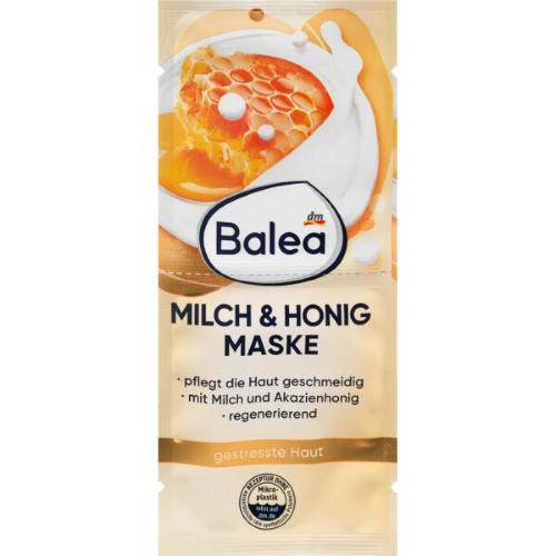ماسک صورت بازسازی کننده شیر و عسل حاوی شیر بادام و عسل اقاقیا مناسب پوست های استرس Balea MILCH & HONIG MASKE