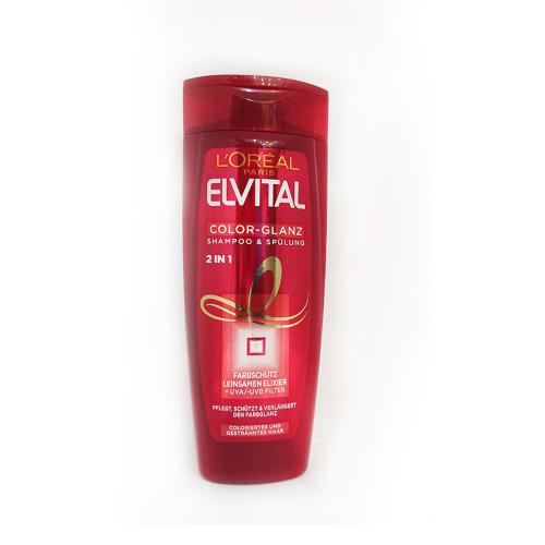 شامپو و نرم کننده 1*2 محافظت و درخشان کننده موهای رنگ شده  LOREAL ELVITAL COLOR-GLANZ SHAMPOO & SPULUNG 300ml