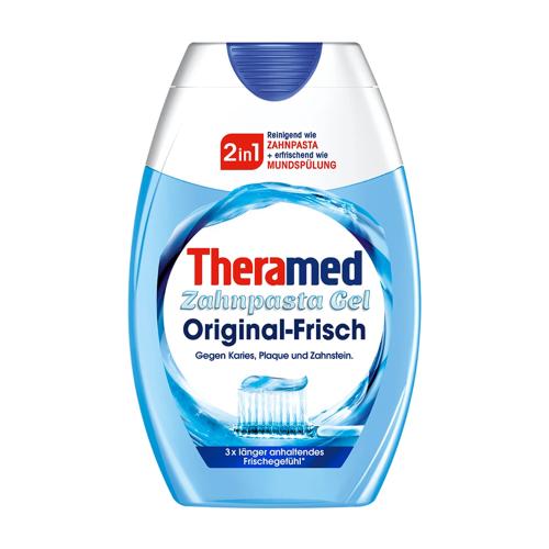 خمیر دندان مسافرتی 1*2 خمیردندان +دهانشویه رایحه خنک کننده  Theramed zahnpasta Gel original-frisch