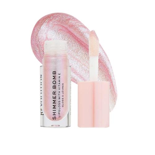 لیپ گلاس شاین حاوی ویتامین ای REVOLUTION SHIMMER BOMB sparkle pink