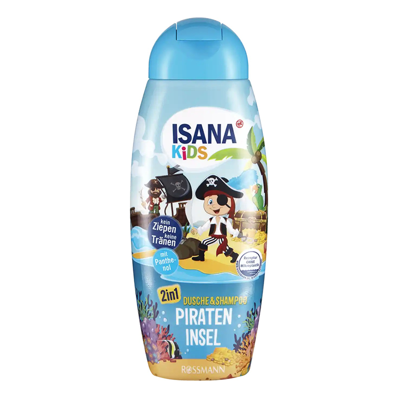 شامپو کودک سر و بدن ISANA KIDS 2 IN 1 PIRATEN INSEL 300ML