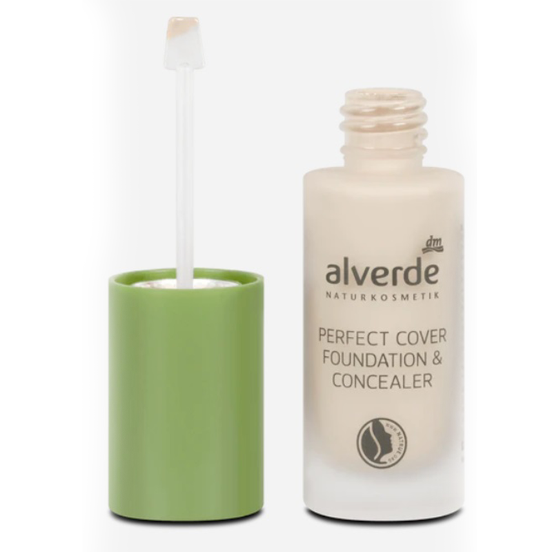 کرم پودر و کانسیلر با پوشانندگی بالا کاملا گیاهی ALVERDE  perfect cover foundation & concealer 05