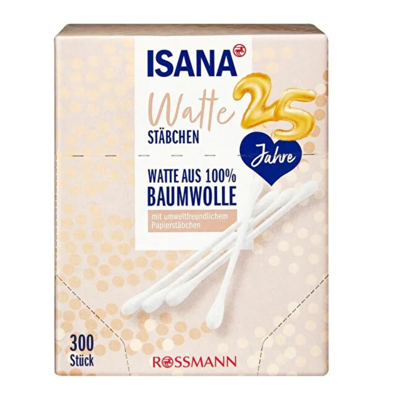 گوش پاک کن پنبه ای 300 عددی  ISANA WATTE-STABCHEN