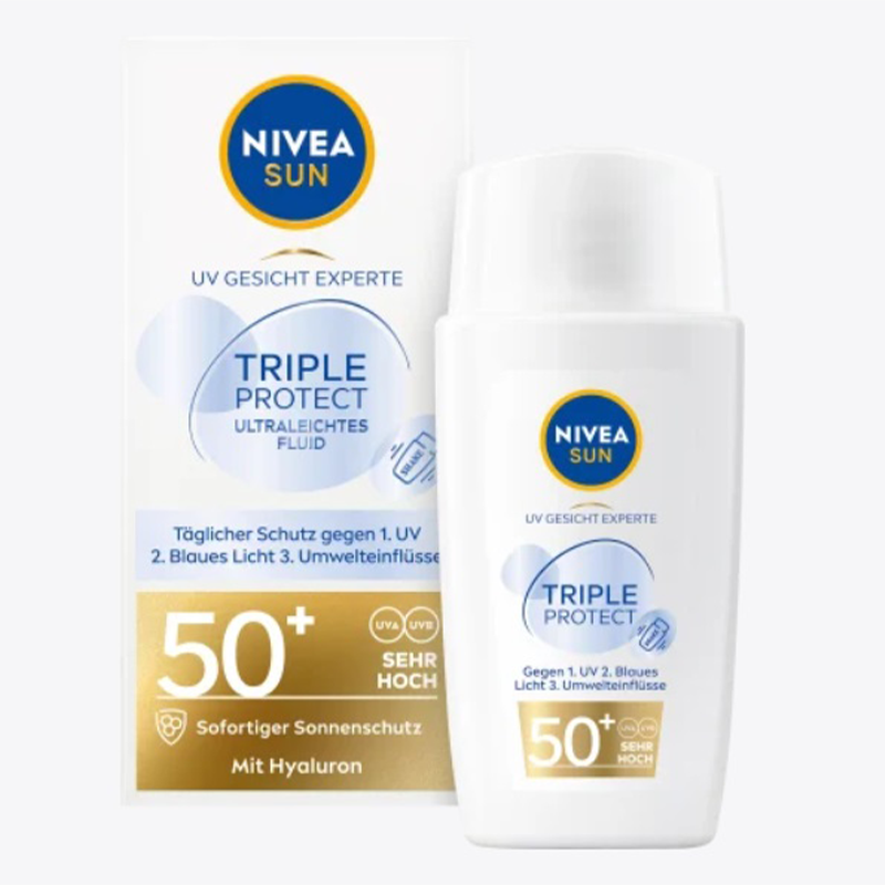 کرم ضد آفتاب فوق العاده سبک spf 50 حاوی آبرسان nivea sun uv gesicht experte