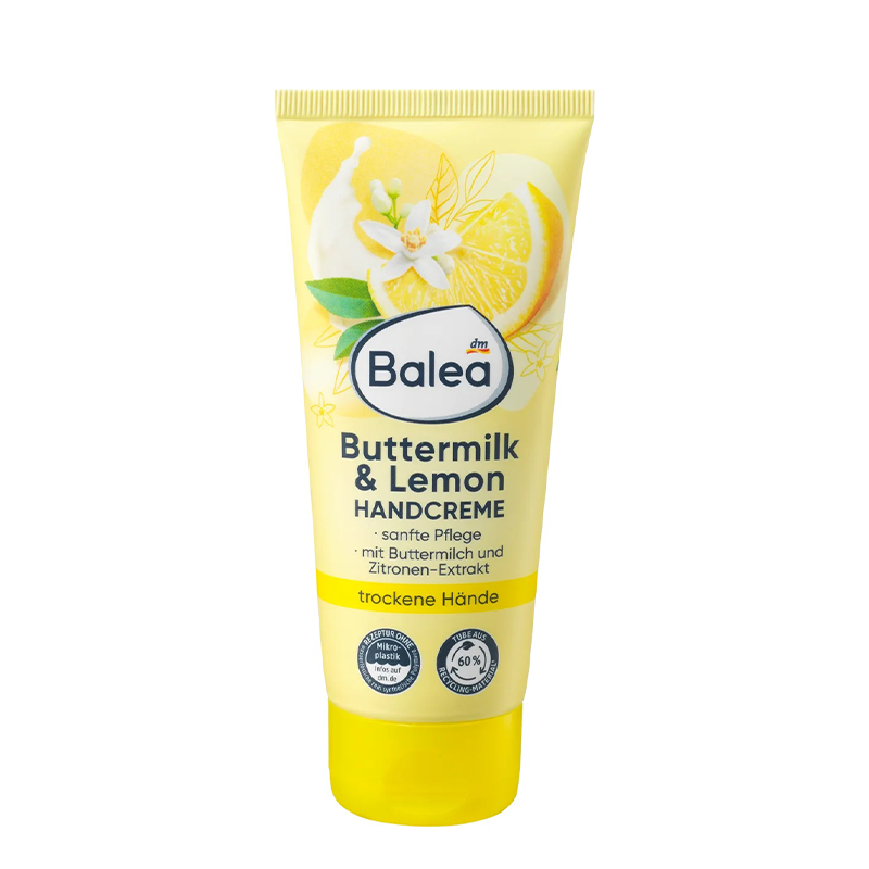 کرم مرطوب کننده با عصاره لیمو مخصوص دستهای خشک Balea HANDCREME BUTTERMILK & LEMON