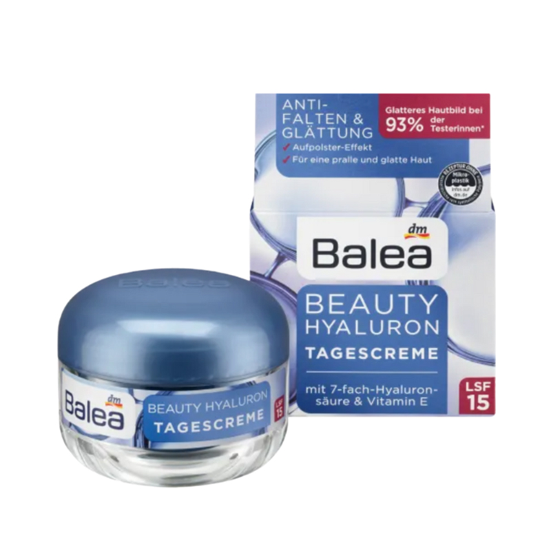 کرم روز ضدچروک+لیفت حاوی هیالورون و ویتامین ی 30 -50 سال  صورت  Balea BEAUTY hyaluron TAGES CREME