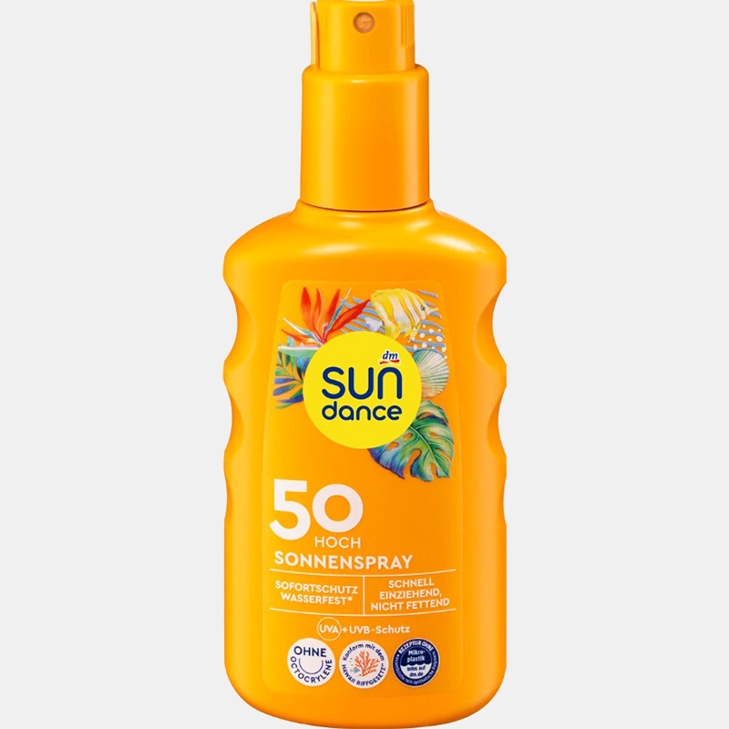 ضد آفتاب پمپی فلوئیدی ضد آب فاقد چربی SUNDANCE SONNENSPRAY SPF50 200ML