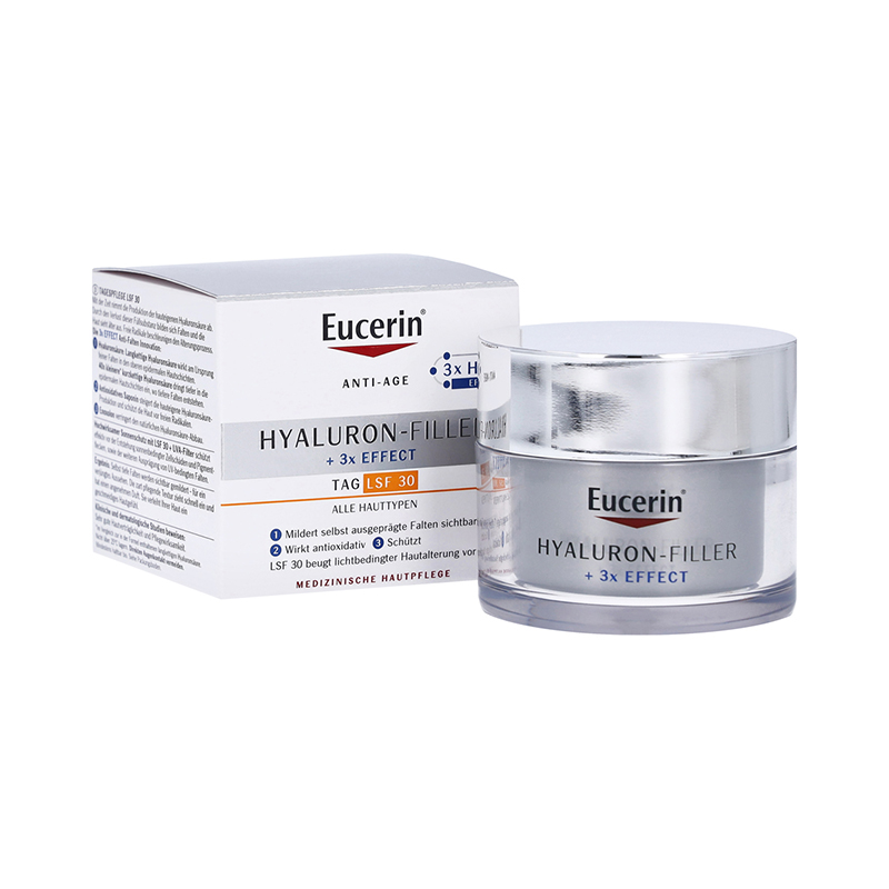 کرم ضد چروک و آبرسان مخصوص روز دارای  Eucerin anti age hyaluron filler  spf30