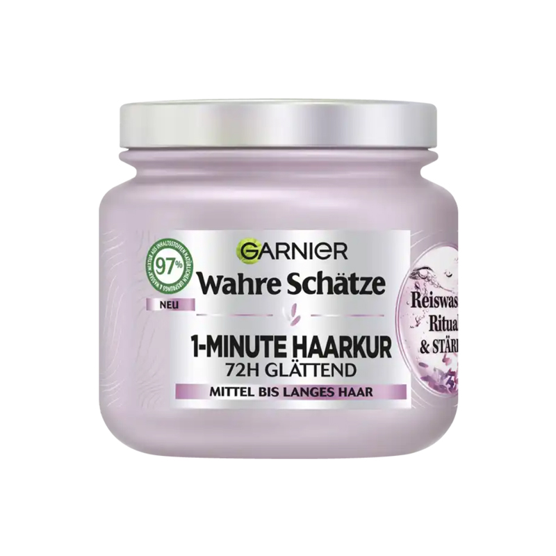 ماسک مو داخل حمام با تاثیر گذاری 1 دقیقه ای Garnier wahre schatze 72H GLATTEND