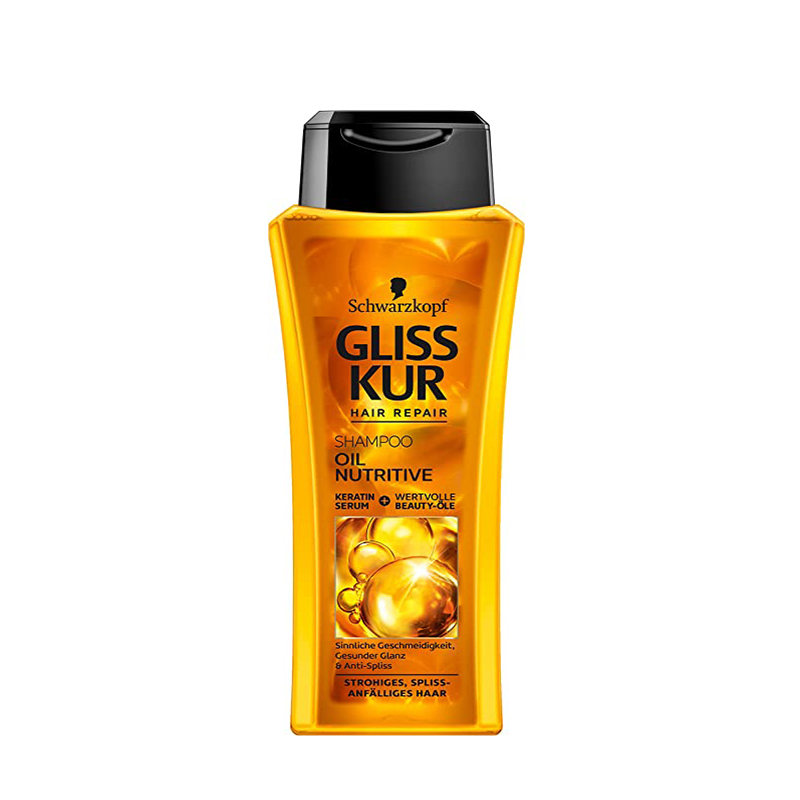 شامپوتقویت و ترمیم کننده حاوی روغن مغذی و کراتین مخصوص موهای آسیب دیده  GLISS KUR SHAMPOO OIL NUTRITIVE