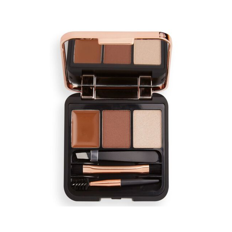 ست آرایشی ابرو به همراه براش و موچین REVOLOLUTION SCULPT KIT MEDIUM BROWN