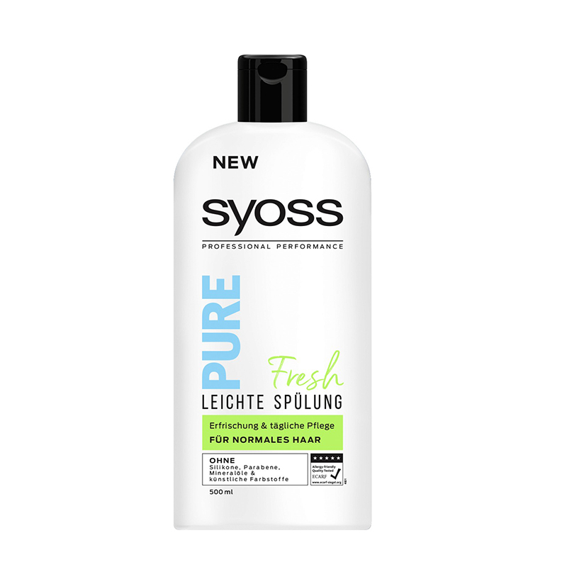 نرم کننده 500ml مراقبت روزانه برای موهای نرمال بدون سیلیکون syoss PURE