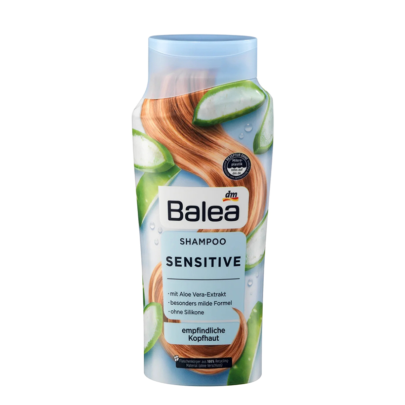 شامپو سر حاوی آلوئه ورا  مخصوص کف سر حساس balea shampoo sensitive mit aloe vera