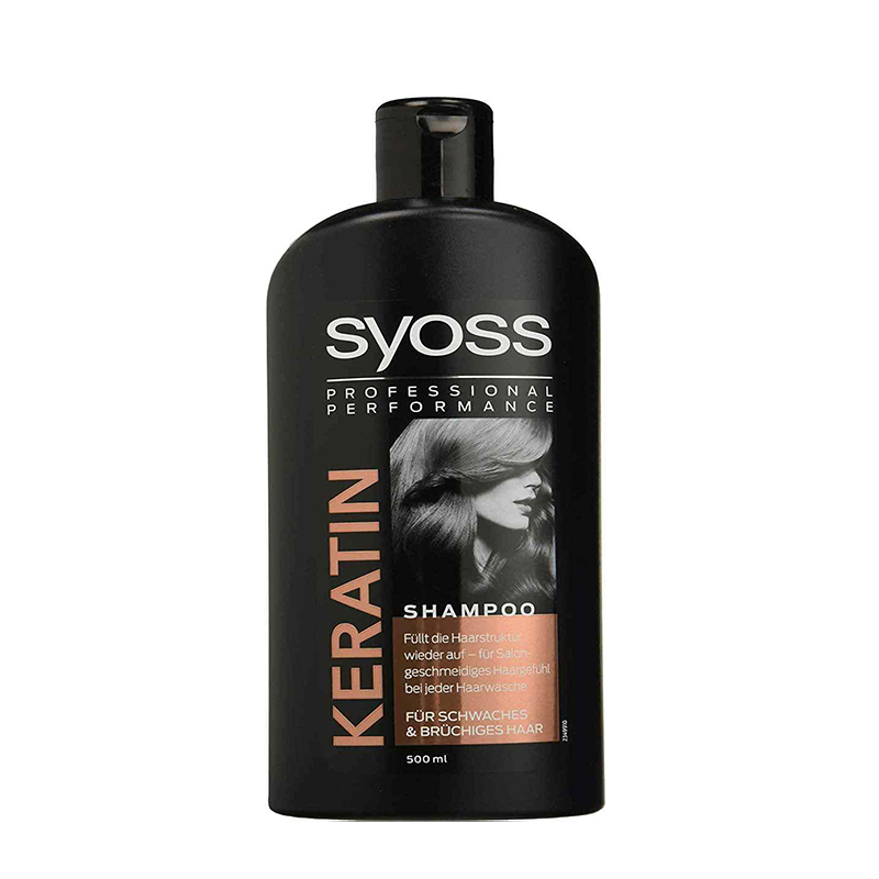 شامپو کراتین مخصوص موهای ضعیف syoss KERATIN 500ML