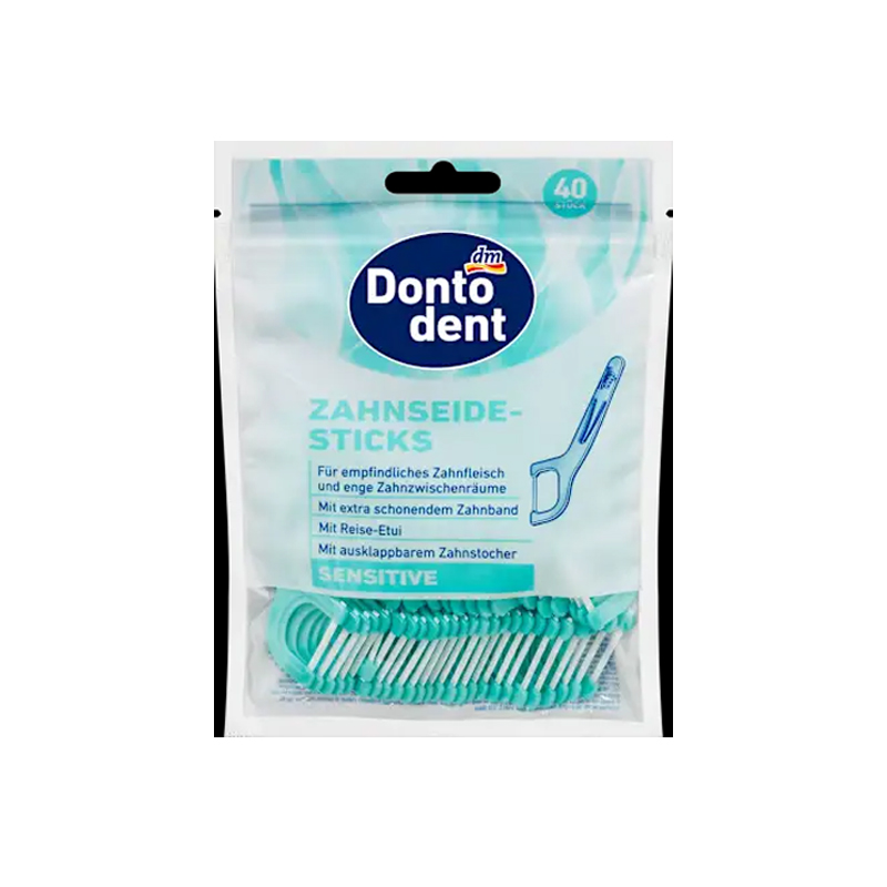 نخ دندان خلالی مناسب دندان های حساس 40 عددی  donto dent zahnseide sticks sinsitive