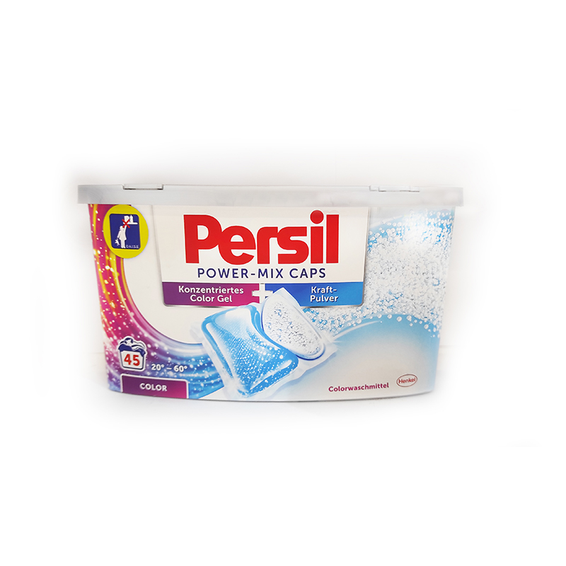 قرص ژل 45 عددی ماشین لباسشویی مخصوص لباس44 رنگی Persil POWER-MIX CAPS COLOR GEL