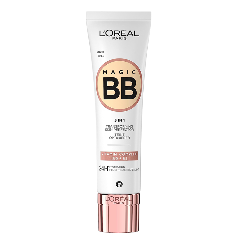 بی بی کرم 5 در 1 با پوشانندگی عالی و آبرسانی 24 ساعته حاوی ویتامین کمپلکس B5 و E رنک روشن loreal bb crème