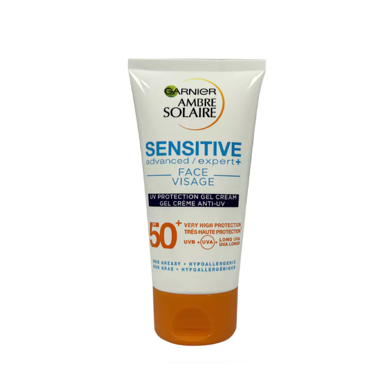 کرم ژل ضد آفتاب فاقد چربی مناسب پوست حساس garnier sensitive 50+ 50ml