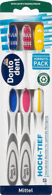 مسواک 3 عددی متوسط donto dent mittel