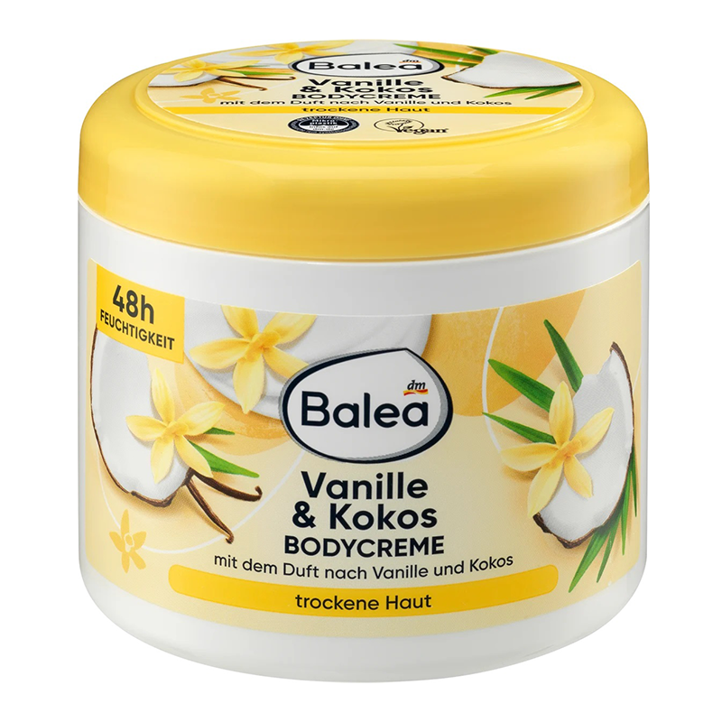 کرم بدن  وانیل و نارگیل مخصوص پوست خشک BALEA VANILLE & KOKOS BODYCREME 500ML