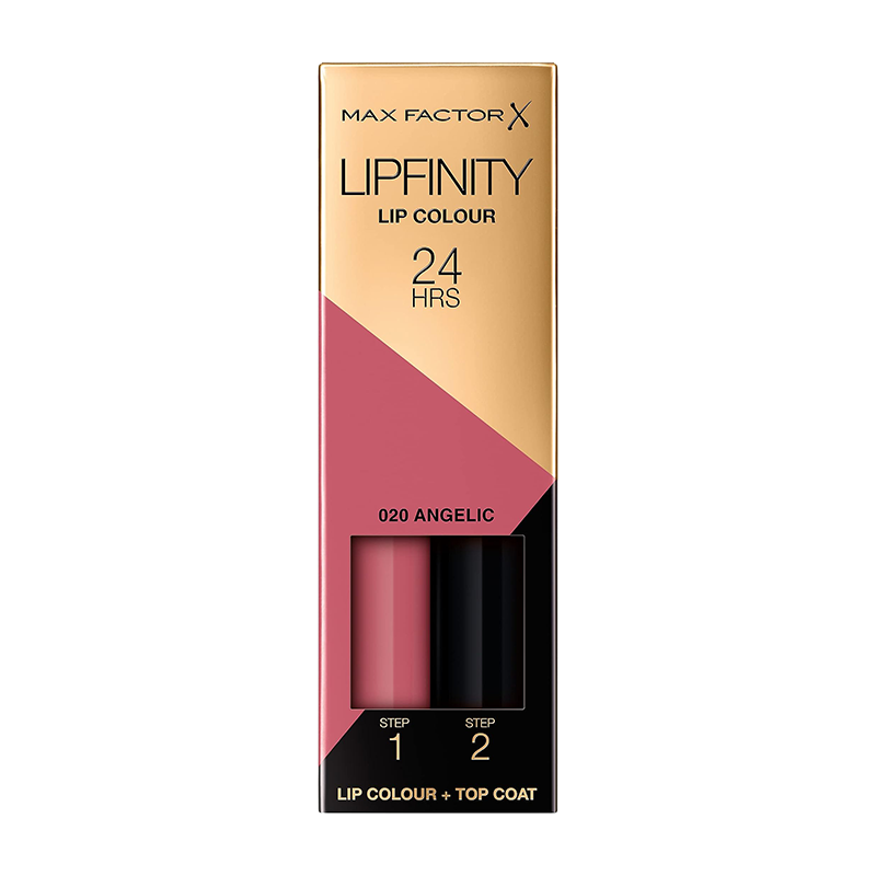 پک رژ لب مایع + براق کننده بعد از رژ 24ساعته  max factor lip colour + top coat 020