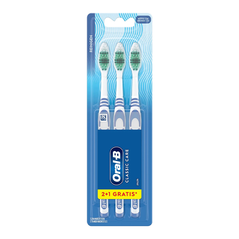 مسواک 3 عددی Oral-B CLASSIC CARE MEDIUM