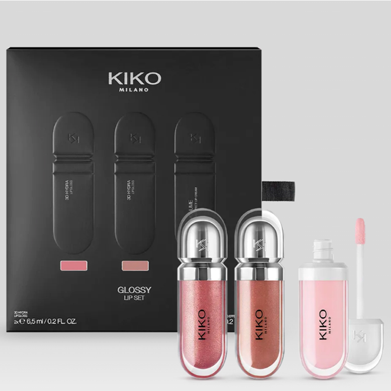 پک 3 عددی لیپ گلاس kiko milano Glossy lip set