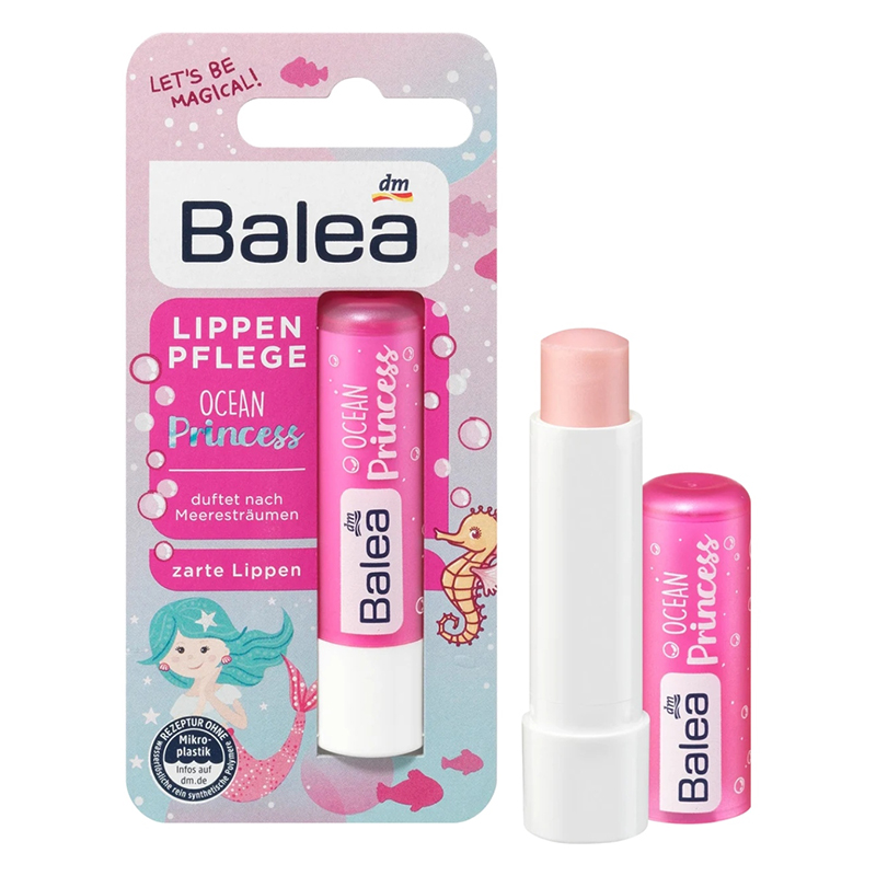 بالم لب بچگانه پری دریایی نرم کننده و رطوبت رسان balea lippen pflege ocean princess