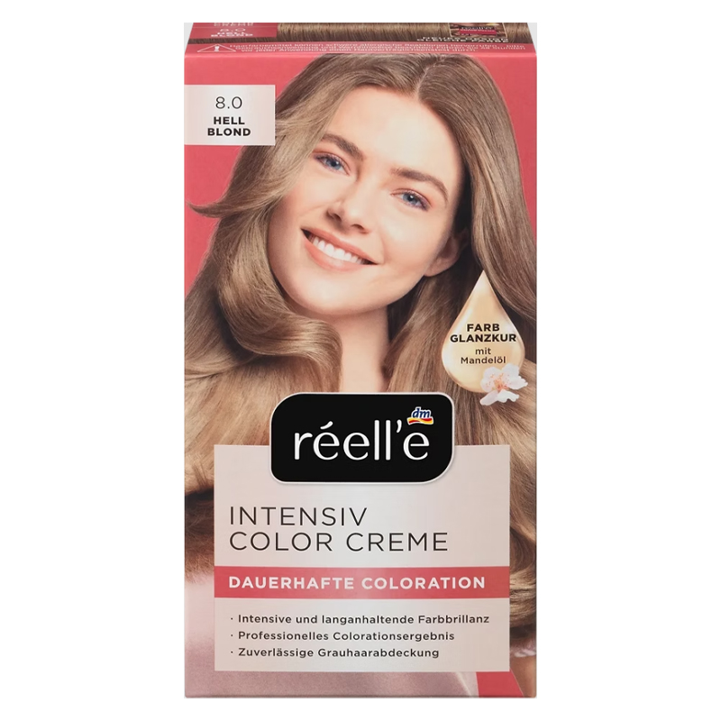 رنگ مو بانوان بلوند روشن شماره reelle INTENSIV COLOR CREME 8.0