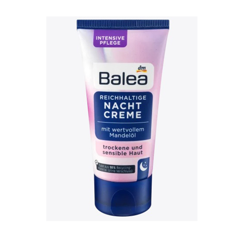 کرم مرطوب کننده صورت مخصوص پوست خشک و حساس Balea REUCHHALTIGE NACHT CREME