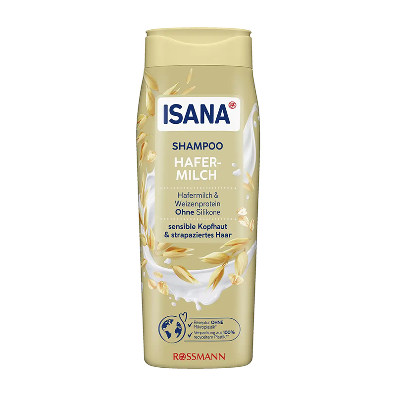 شامپو شیر جو دو سر و پروتئین گندم  مناسب کف سر حساس و استرسی ISANA HAFER-MILCH SHAMPOO 300ML