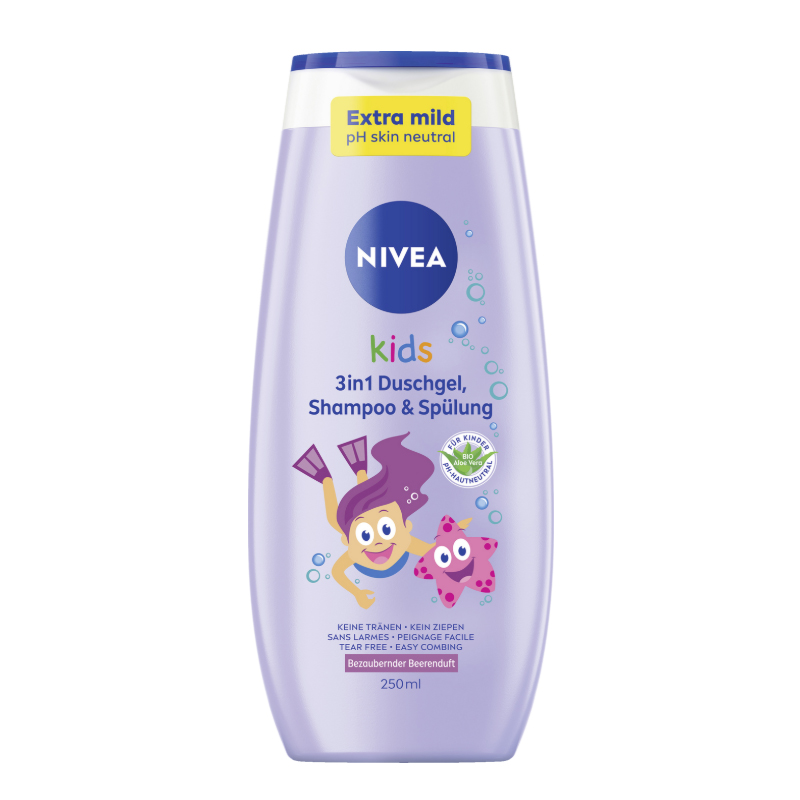 شامپو سه کاره کودک NIVEA KIDS 3IN1 DUSCHGEL & SHAMPOO & SPULUNG 250ml