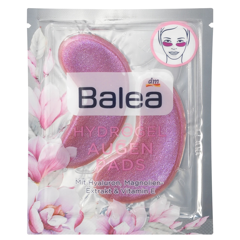 پچ زیر چشم باله آ حاوی هیالورون(آبرسان)+عصاره گل مگنولیا+ویتامین ی balea augen pads hydrogel