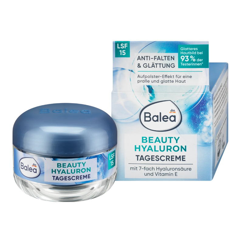 کرم روز ضدچروک+لیفت حاوی هیالورون و ویتامین ی 30 -50 سال  صورت  Balea BEAUTY hyaluron TAGES CREME