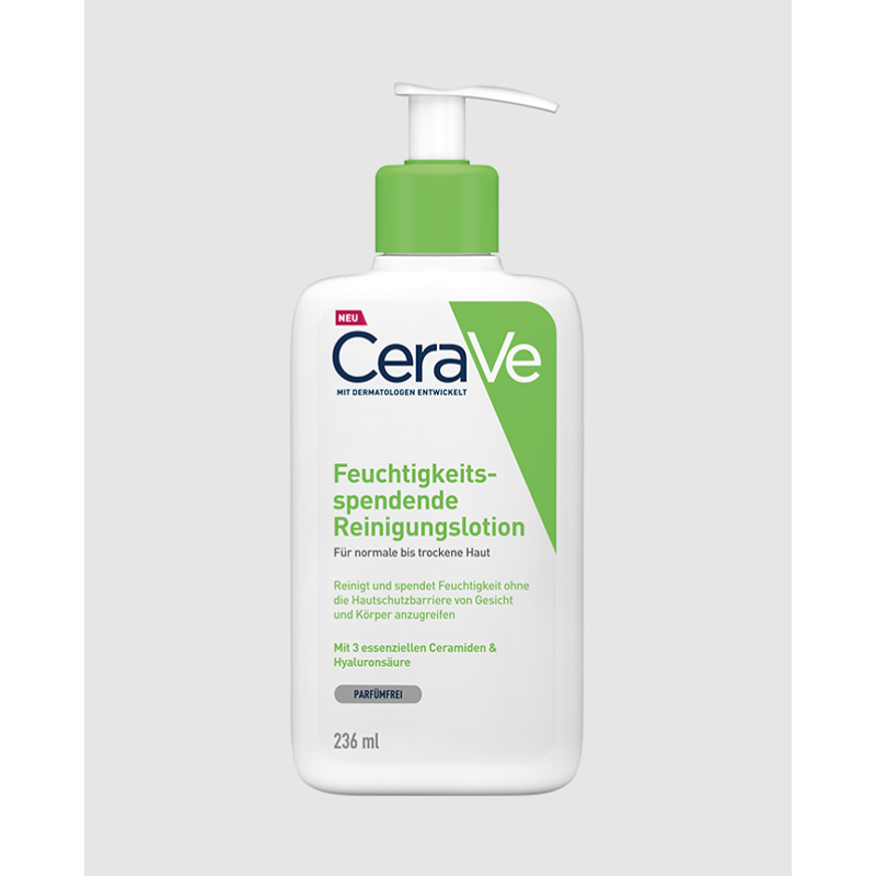 شوینده صورت مخصوص پوست نرمال تا خشک CeraVe feuchtigkeits spendende reinigungslotion236ml