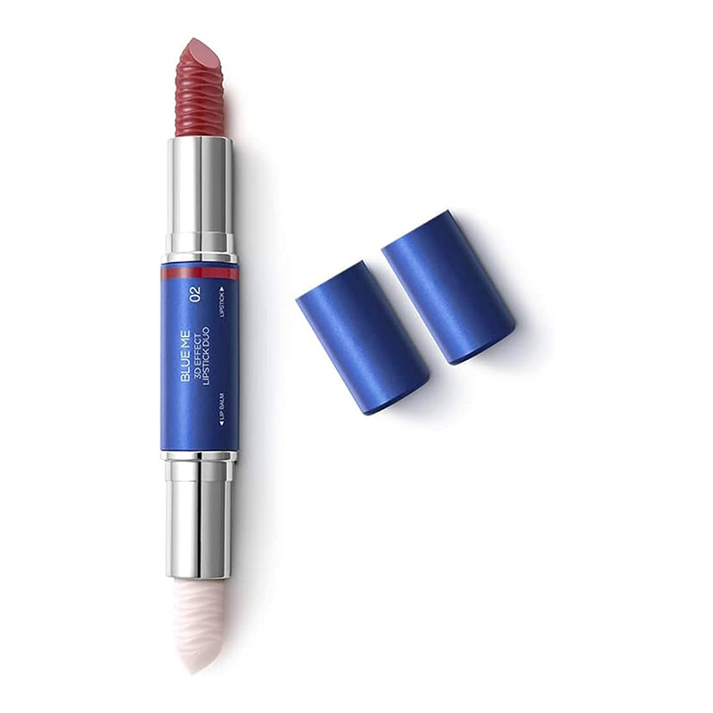 رژ لب جامد دو طرفه رژ+بالم 02  KIKO MILANO BLUE ME 3D EFFECT