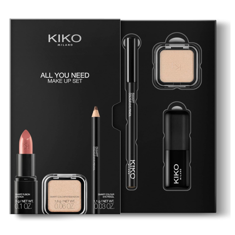 ست آرایشی حاوی 1 عدد مدادچشم +1عدد سایه چشم +1عدد رژ لبkiko milano  all you need 01