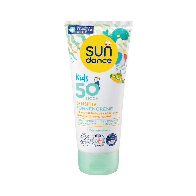 ضد آفتاب ضد حساسیت مخصوص کودکان  sundance kids sensitive sonnencre spf50 100ml