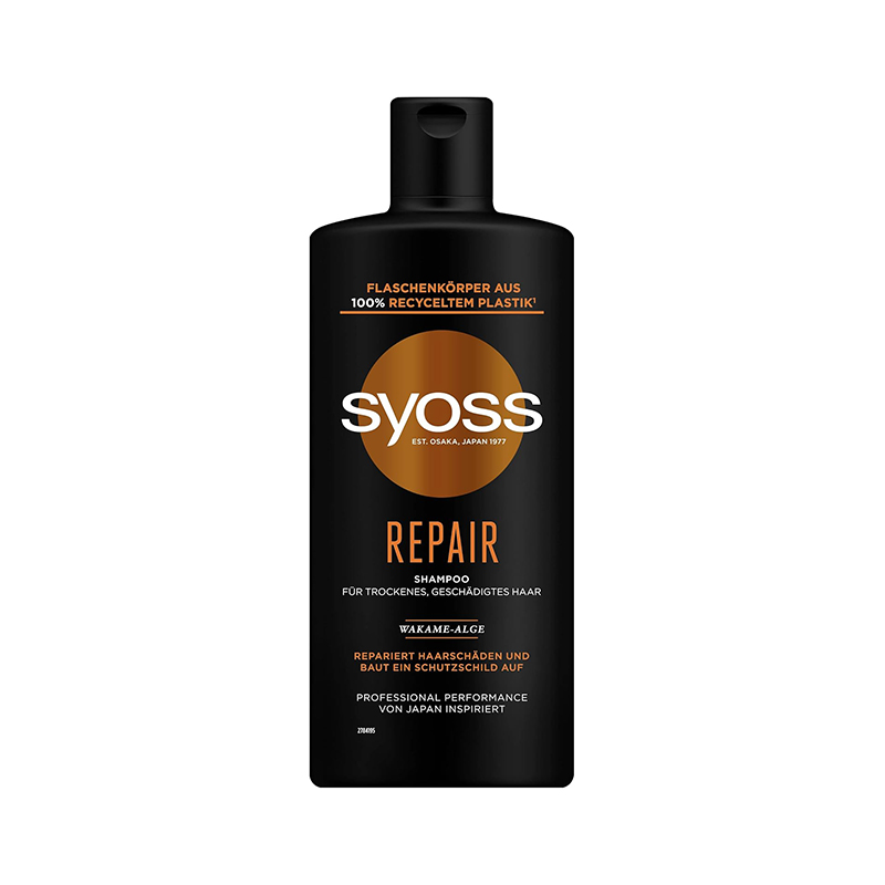 شامپو ترمیم کننده مخصوص موهای خشک و آسیب دیده  syoss repair 440ml