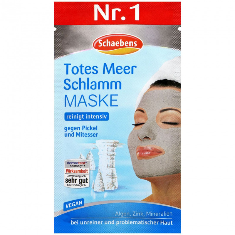 ماسک پاکسازی گل دریای مرده و ضد جوش  حاوی جلبک و روی Schaebens Totes meer schlamm  MASKE