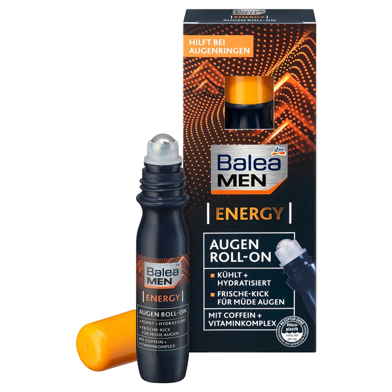 کرم رولی ضدچروک دور چشم مخصوص آقایان حاوی کافئین و ویتامین کمپلکس balea men augen roll_on energy