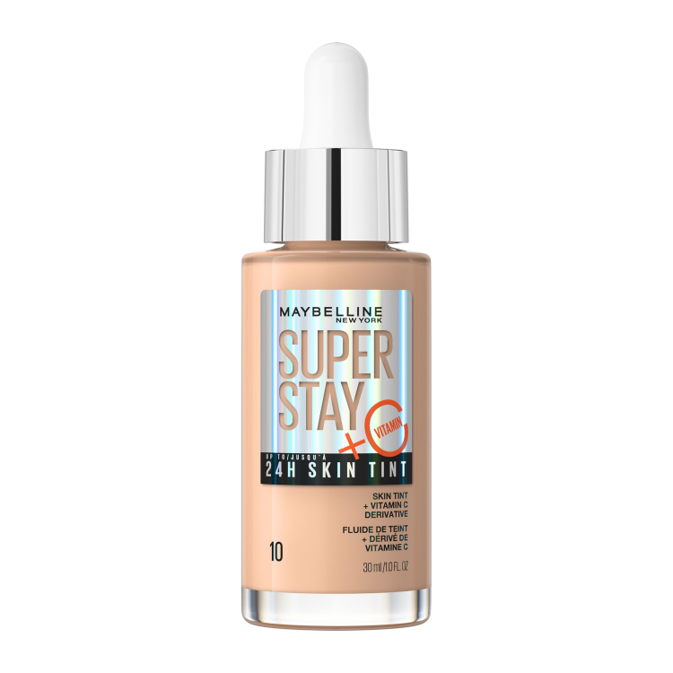 کرم پودر فلوئیدی حاوی ویتامین سی با ماندگاری 24 ساعته maybelline super stay 10