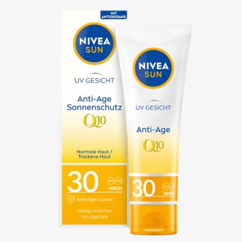 کرم ضد آفتاب + ضد چروک spf30 مخصوص پوست نرمال تا خشک nivea anti age sonnen schutz