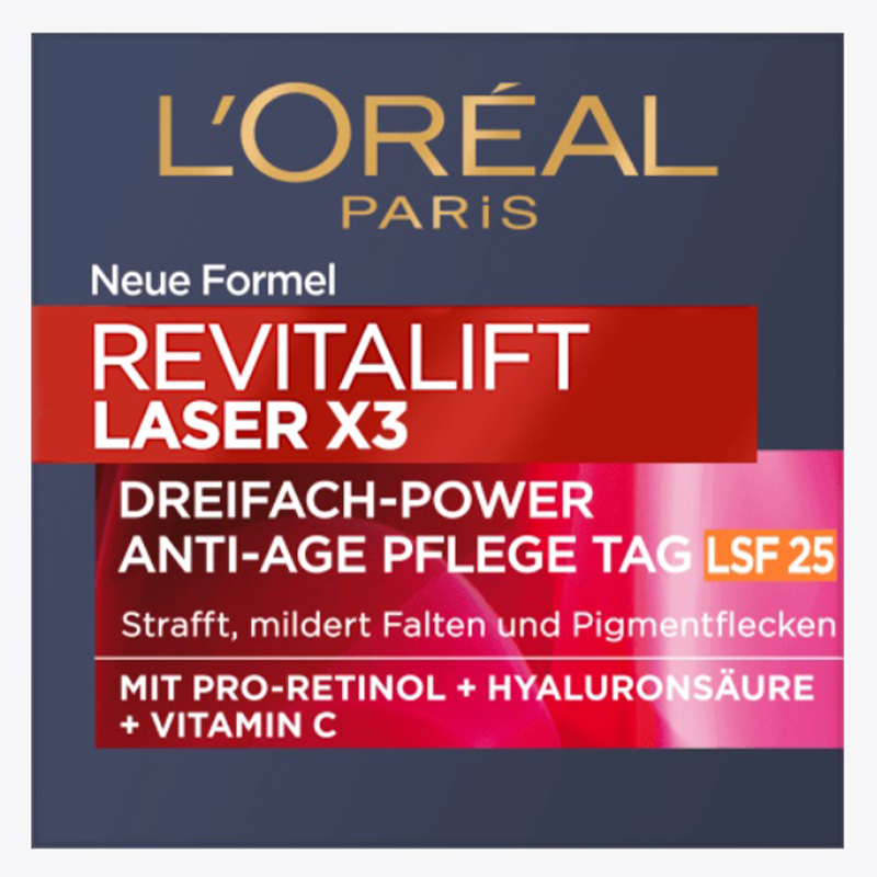 کرم ضد چروک حاوی رتینول و آبرسان و ویتامین سی مخصوص روز   LOREAL REVITALIFT LASER X3 SPF25