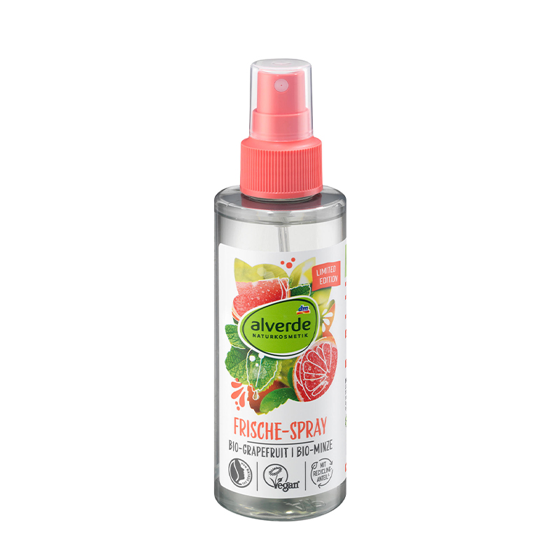 بادی اسپلش اسپری خنک کننده و خوشبو کننده بدن با رایحه نعناع و گریپ فروت alverde frische spray