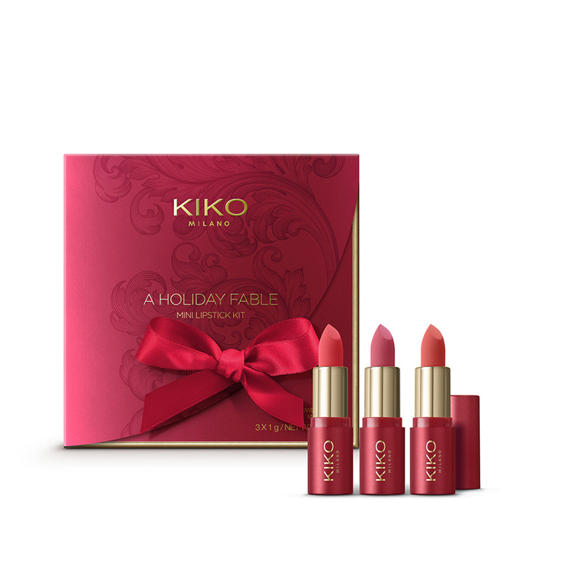 پک رژ مینی 3 تایی kiko milano a holiday fabele mini lipstick kit